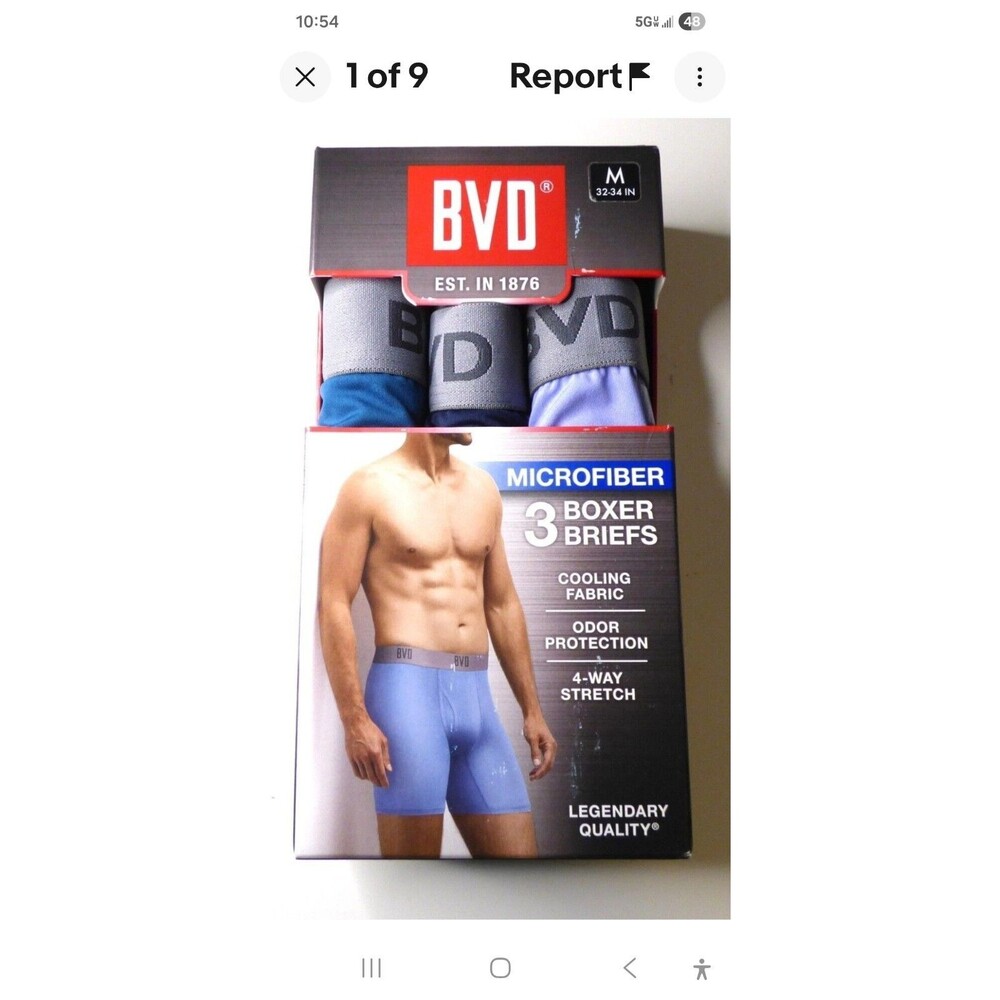 2 BoBVD 3 Pack Men’s Microfiber Boxer Briefs (Cooling Fabric & Odor Protection) - Picture 2 of 6